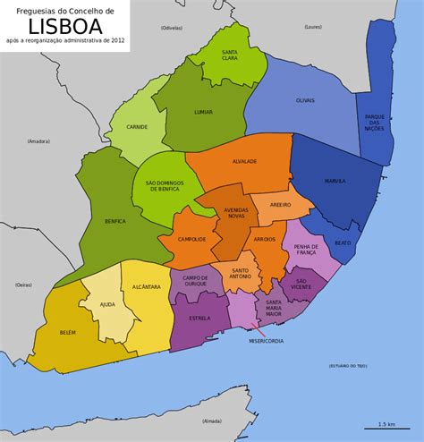 mapa das freguesias de lisboa